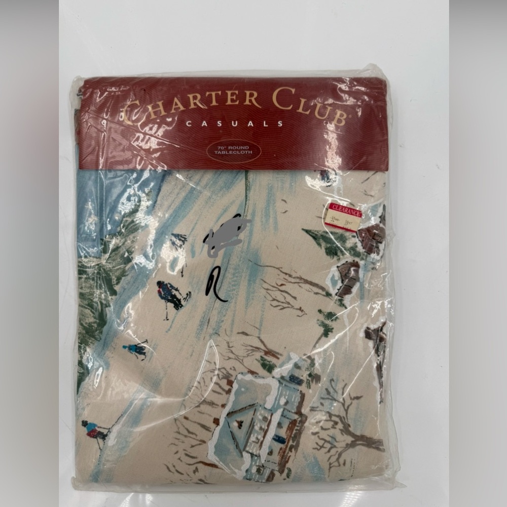 vintage charter club tablecloth holiday spirit,